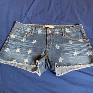 Levi's Blue Distressed Jean Shorts